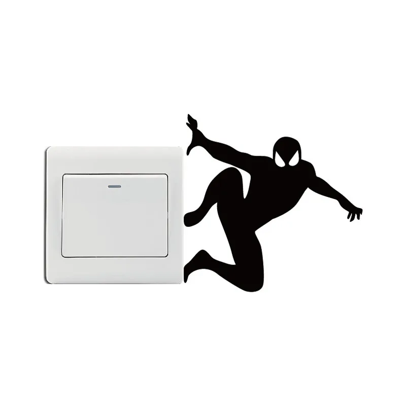 Super Hero Spider-man Children Room Cartoon Vinyl Wall Sticker Switch Decoration | Дом и сад