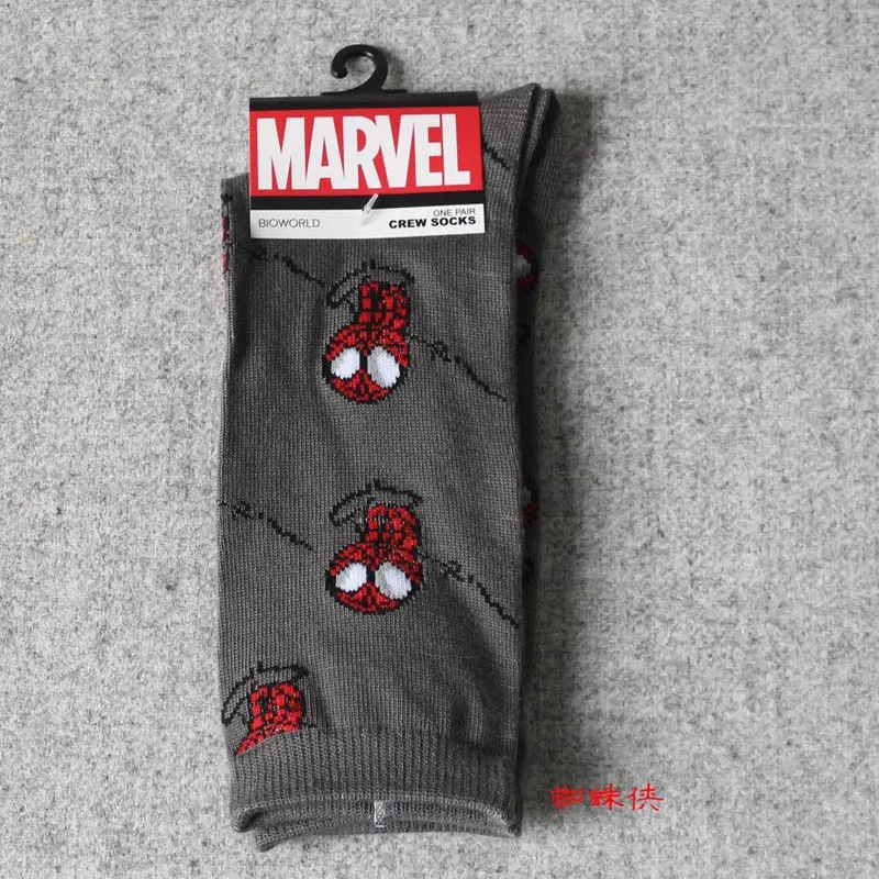 Герой комиксов Marvel General/носки с Бэтменом из мультфильма «Железный человек», «Капитан Америка», теплые Нескользящие Повседневные носки до колена с вышитым рисунком