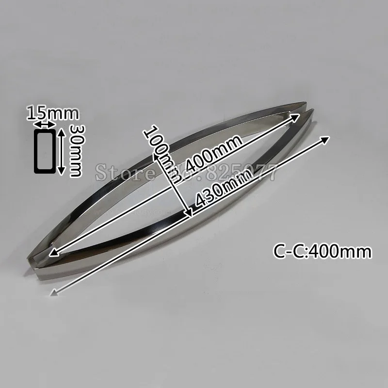 Бескаркасная душевая дверь квадратная трубка изогнутая ручка 304 из нержавеющей