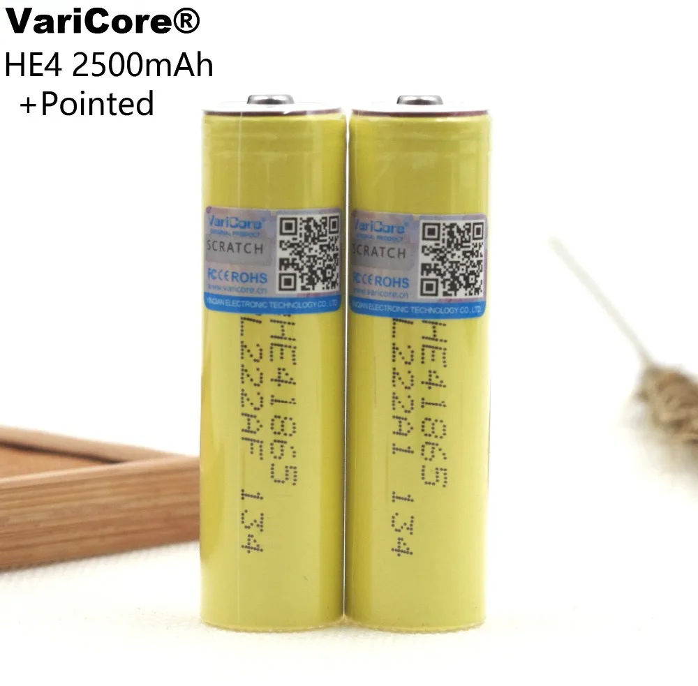 4 шт. Новый оригинальный Varicore HE4 18650 литий ионный аккумулятор 3 7 V 2500 mAh батарея