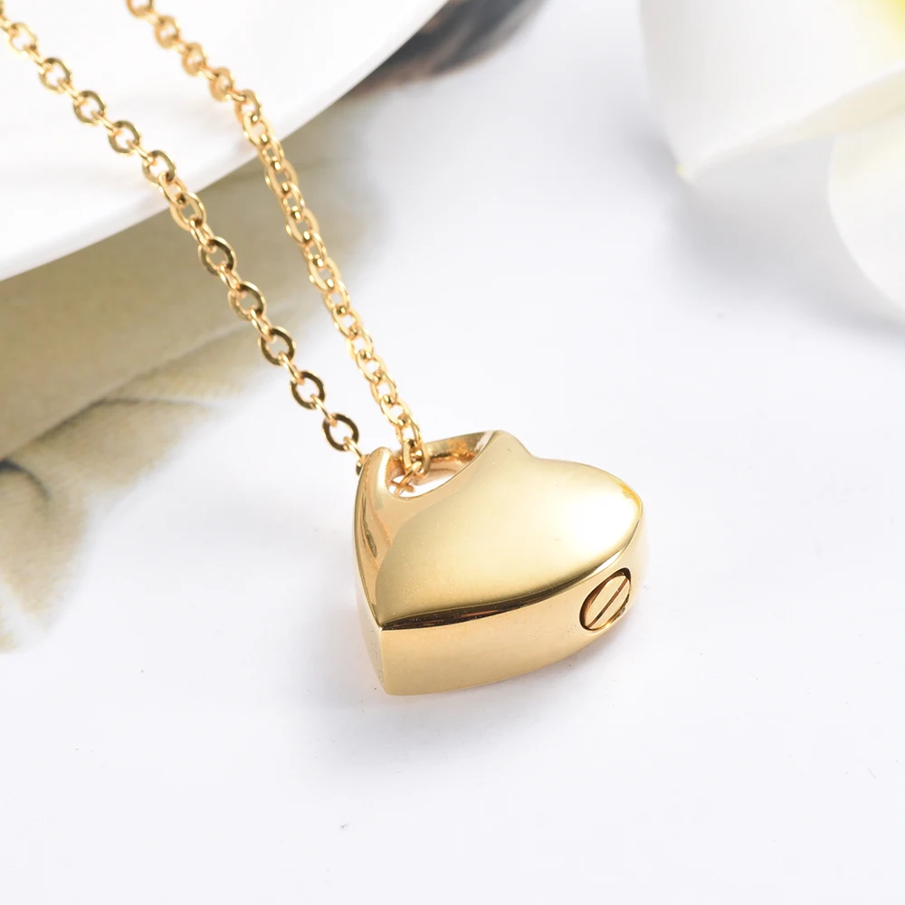 IJD4522 Blank Engravable Silver/Rose Gold/Gold/Black Heart Urn Funeral Jewelry Ashes Memorial Cremation Pendant Necklace | Украшения и