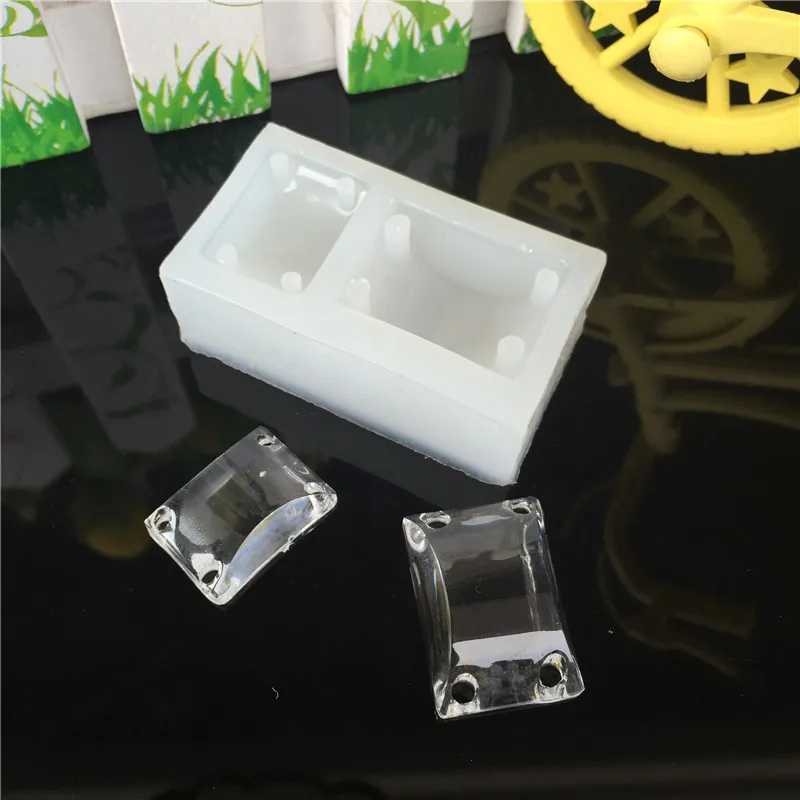 Кристалл 4 отверстия браслет плесень эпоксидной смолы ювелирных кулон решений