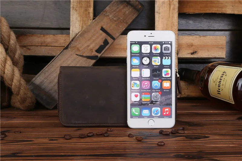 Men Long Wallet Genuine Leather Male Clutch Wallets For Men Bifold Money Bags Slim Purse Fashion Coin Pocket Phone Card Holder