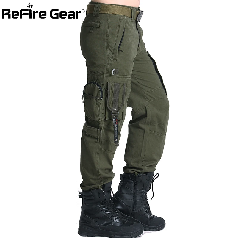 

Мужские армейские брюки ReFire Gear SWAT 101 Airborne, военные тактические брюки-карго из хлопка с множеством карманов, военные брюки