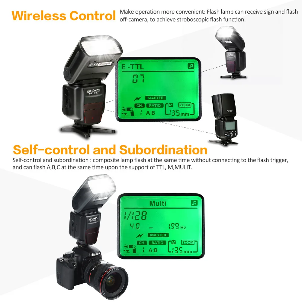 K &amp F CONCEPT KF-882 Вспышка Speedlite e-TTL Высокоскоростная синхронизация HSS 1/8000s GN58 S1 S2 2 9 s