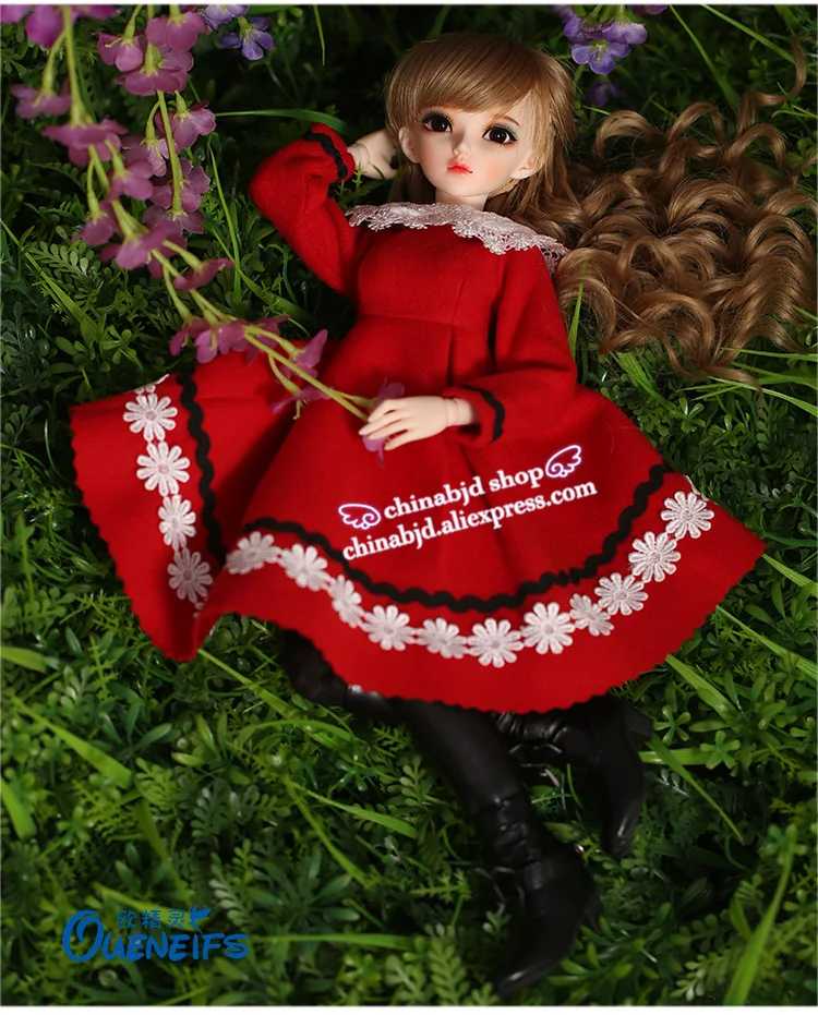 BJD SD Кукла Одежда 1/4 длинная красная зимняя юбка для Luts Iplehouse переключатель RL Кукла тело кукла аксессуары YF4-52