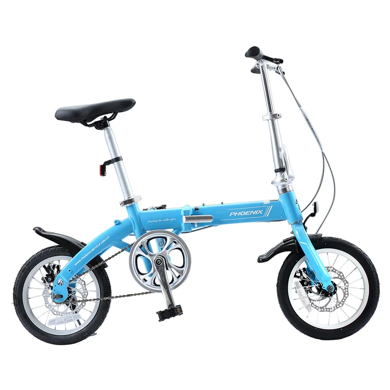 14 inch Blue Складной велосипед Феникс 14 дюймов, ультра-светильник, портативный велосипед для взрослых и студентов, алюминиевый женский велосипедный велосипед из сплава - Цвет: 14 inch Blue