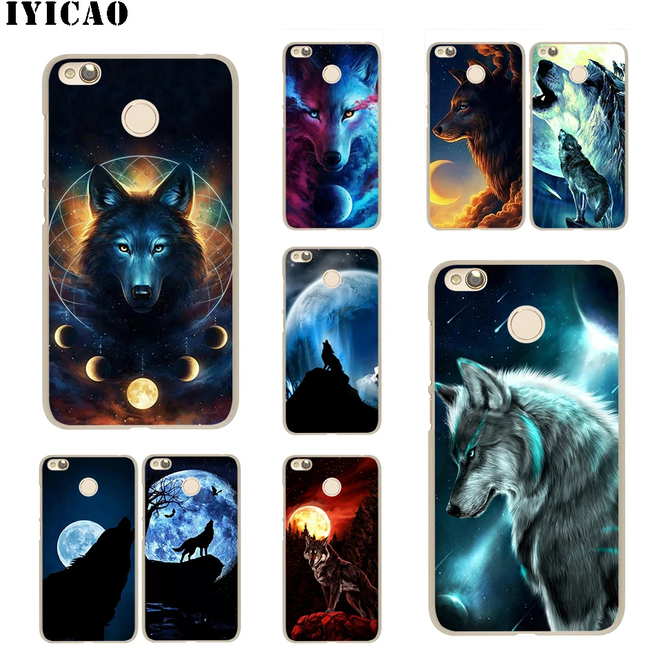 IYICAO Moon roaring wolf Hard для Xiaomi Mi 5 5S 6 9 8 A2 Lite 5X Mix 2S F1 SE MAX 3 9T A3 Pro CC9E Redmi Note Pro|Чехлы-накладки| |