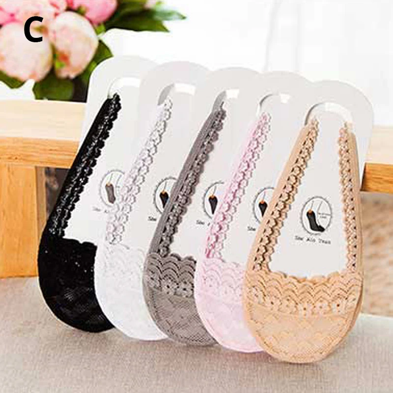 SP & CITY 5 шт. Классические однотонные летние носки лодочки женские на тонком