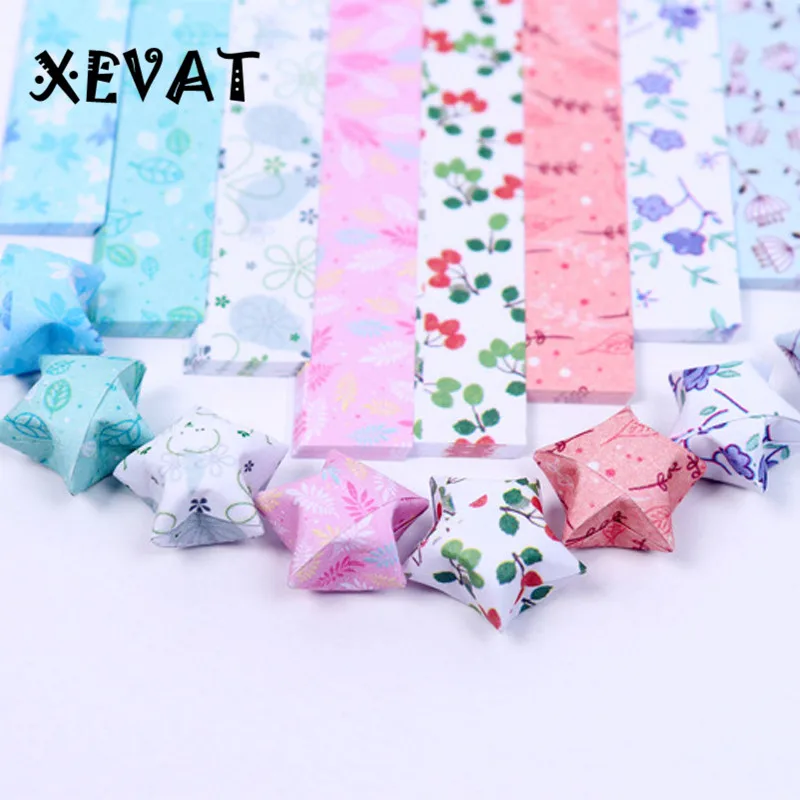 152 шт./лот бумажная оригами с изображением счастливых звезд маленьких цветов