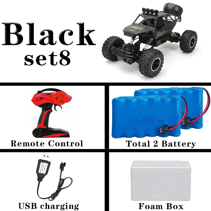 1:12 4WD RC автомобили обновленная версия 2,4 г радио Управление RC Cars игрушки багги High speed грузовиков Off- грузовых автомобилей игрушки для детей - Цвет: 37cm black 2 battery