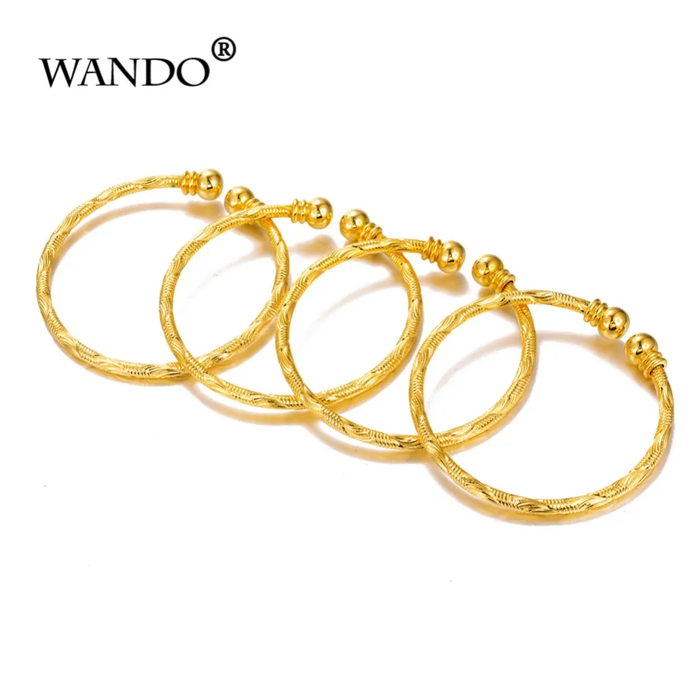 WANDO 4 шт./лот 24k золотые украшения Африки браслет в дубайском стиле подарки для