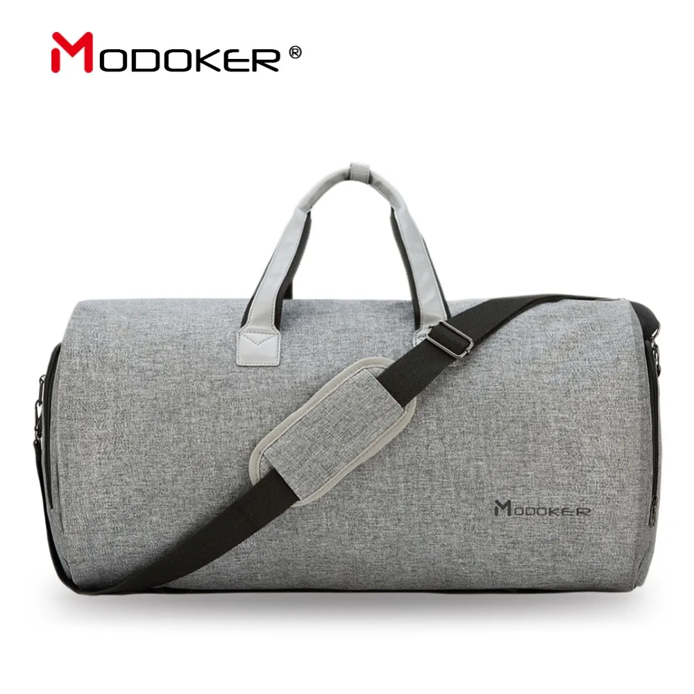 

Modoker Garment Travel Bag with Shoulder Strap Duffel Bag Carry on Hanging Suitcase Clothing Business Bags Multiple Pockets Grey