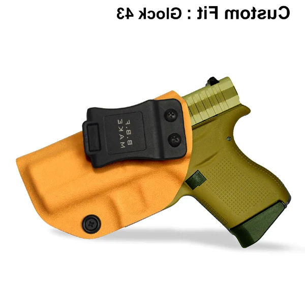 43 Yellow For Left B.B.F Make IWB KYDEX кобура Подходит Glock 43 43X пистолет кобура внутри скрытый переноски кобуры пистолет Coldre кейс для пистолета аксессуары сумка - Цвет: 43 Yellow For Left