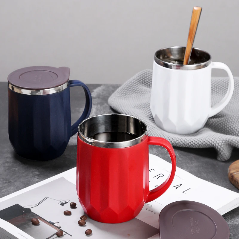 Office Mug 400ml Milk Cup Thermal Tumble With Handle Stainless Steel Tea Coffee For Water Keep Warm Juice | Дом и сад