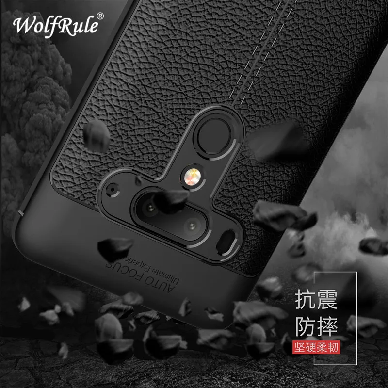 Чехол wolfrole для HTC U12 Plus противоударный Роскошный кожаный чехол из ТПУ Fundas + чехлы