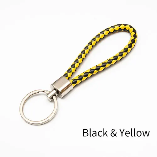 black yellow 1 шт., кожзам, плетеная веревка, брелок, сумка, подвеска, сделай сам, ювелирные аксессуары, брелок для ключей, автомобильный брелок, для мужчин и женщин, брелок - Цвет: black yellow