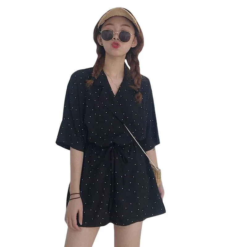 Mihoshop Ulzzang Корейская женская модная одежда брюки с v образным вырезом Свободный