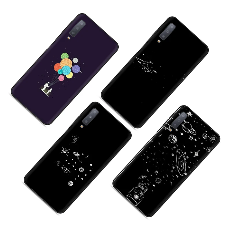 Черный белый луной чехлы для мобильного телефона из мягкого силикона чехол Samsung A3