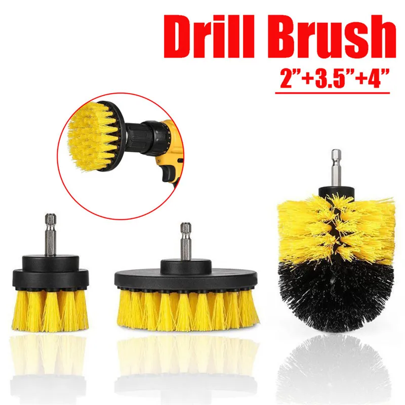 3 шт. 2/3. 5/4 дюймов желтая электрическая дрель щетка для плитки Grout Power Scrubber Tub Набор