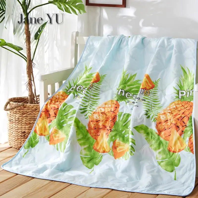 Женское стеганое одеяло JaneYU хлопковое с принтом летнее тонкое лето 2019 |