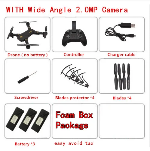 2.0MP Wide Angle VISUO XS809HW Радиоуправляемый Дрон с камерой 0.3MP или 2MP wifi FPV Режим высокой фиксации квадрокопте складное RC зарядное устройство для квадрокоптера игрушки - Цвет: 2.0MP Wide Angle