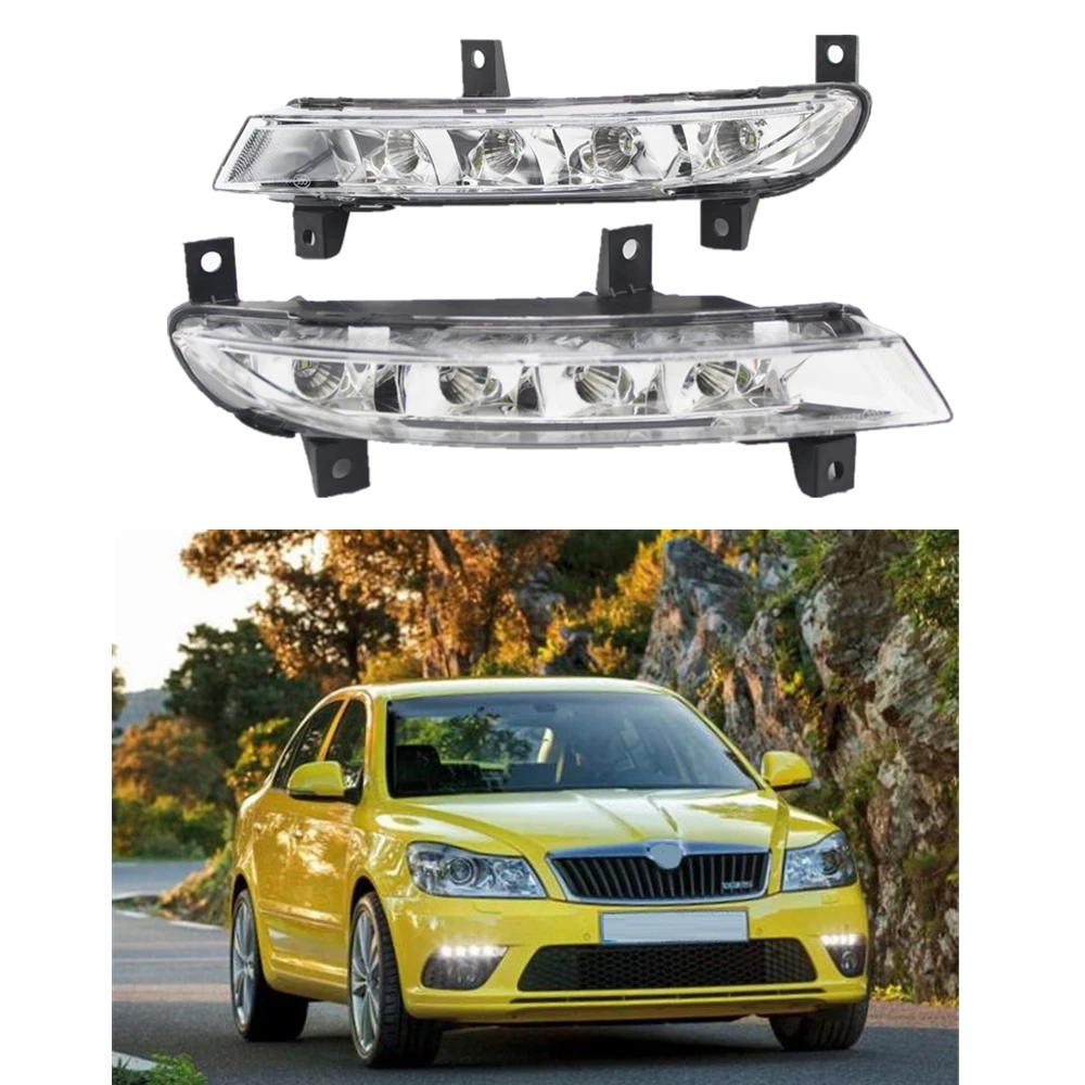 

Светодиодные ДХО для Skoda Octavia A5 A6 RS 2009 2010 2011 2012 2013, Стайлинг автомобиля, Светодиодные ДХО, дневные ходовые огсветильник, 2 шт.