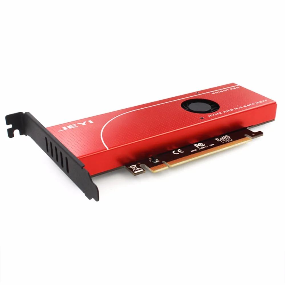 JEYI KNIGHT power-Fail защита PCIE3.0 NVME адаптер x16 Full speed M.2 dd на карте теплоотвод пластина-вентилятор охлаждения SSD