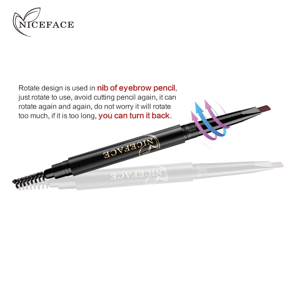 Niceface автоматический карандаш с двойной головкой для увеличения бровей