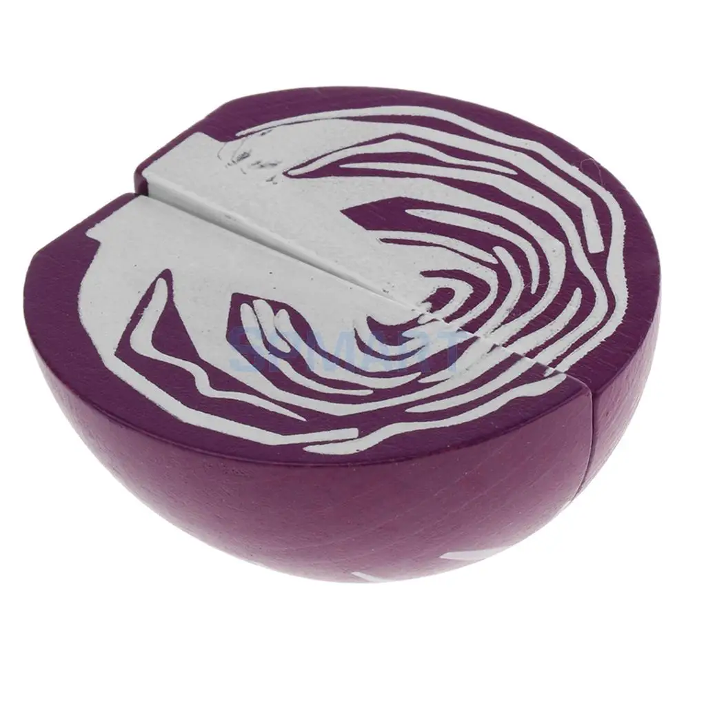 Purple Cabbage Деревянные магниты, связанные фрукты, кухня, еда, хлеб, резка, дети, малыши, ролевые игры, игрушки, подарок, вечерние украшения - Цвет: Purple Cabbage