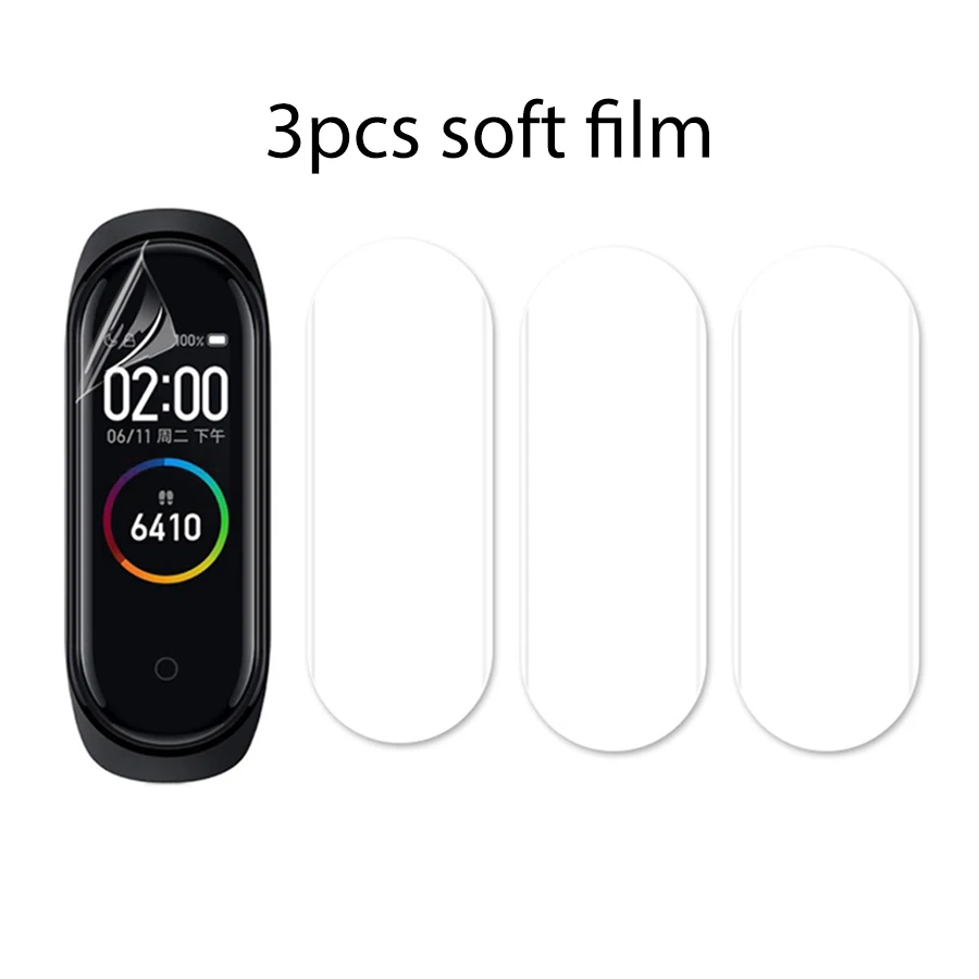Сменный ремешок для Xiaomi mi Band 4 Силиконовый ремешок для Xiaomi mi Band 4 браслет mi band 4 3 спортивные мягкие ремни - Цвет: 3pcs soft films