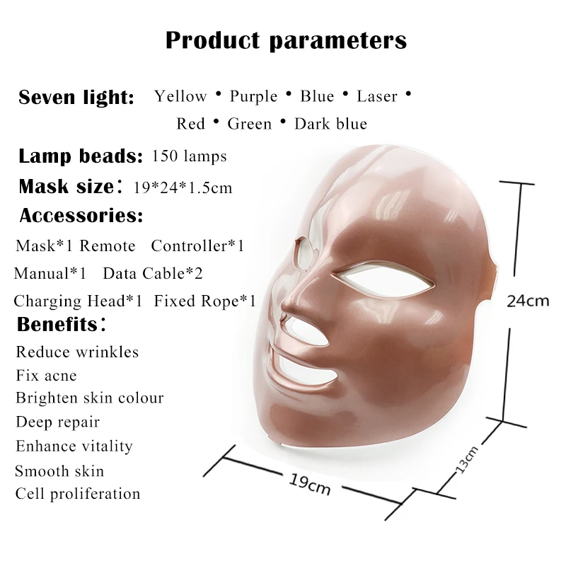 

7 Colors Led Mask Beauty Machine Photon Therapy Face Mask Led Facial Massage Microthermal Current Rejuvenation Facial Spa Care