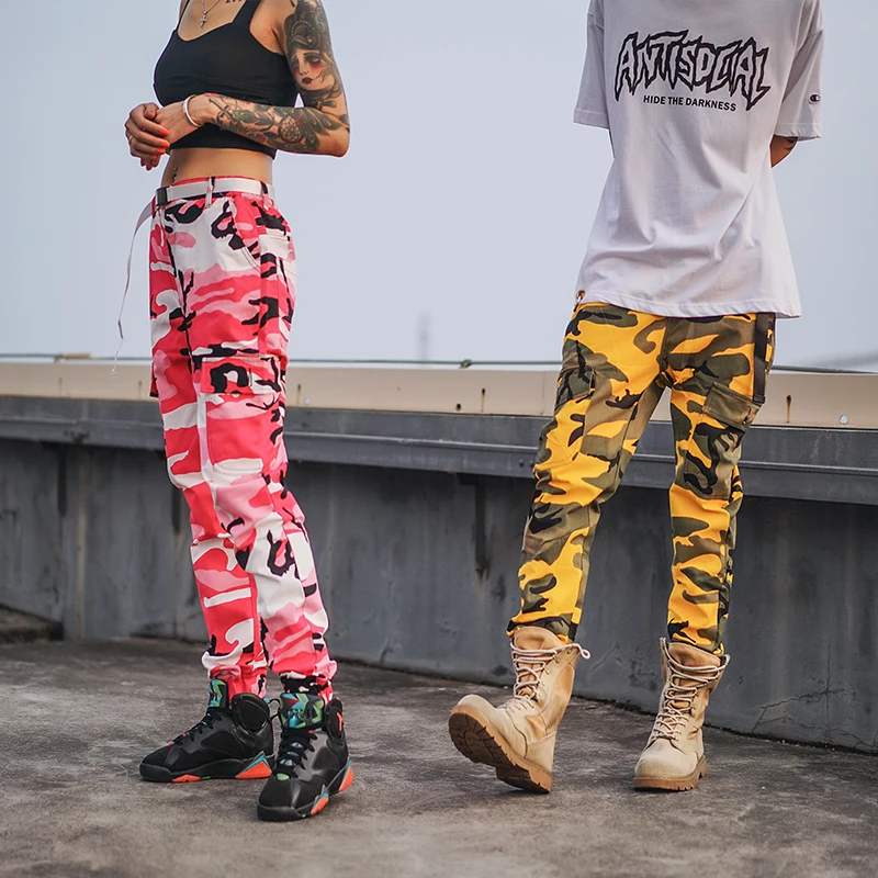 2017 Кан YE словосочетание фиолетовый цвет порошок камуфляж Orange мужские джоггеры