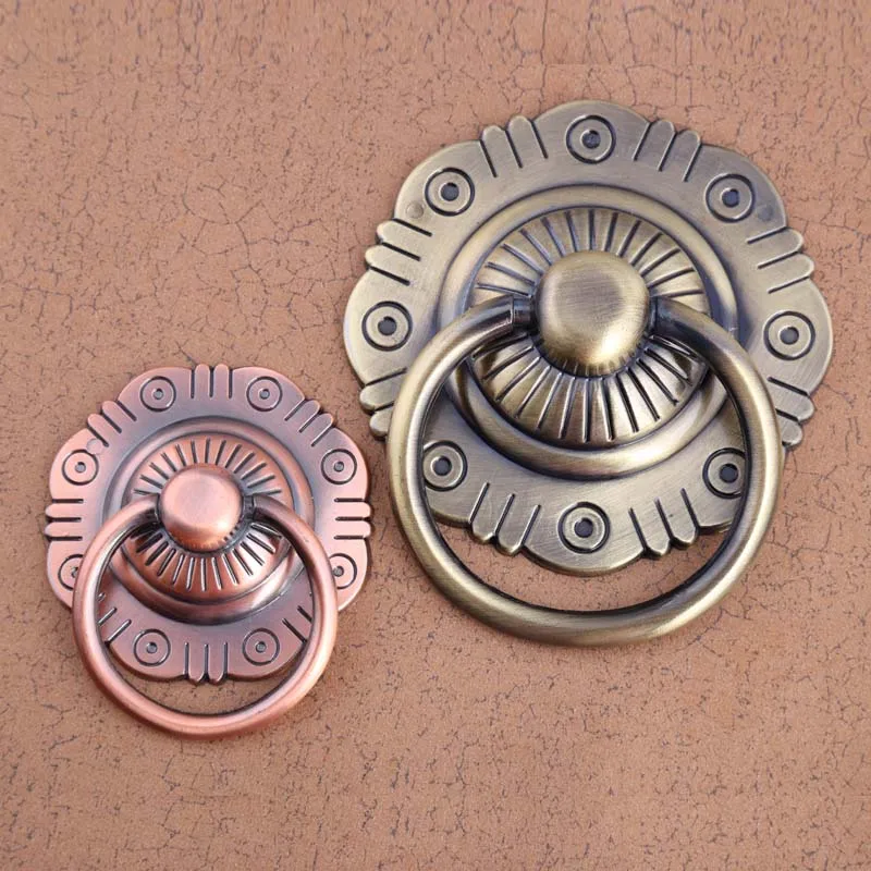 Китайский Ретро стиль деревянные двери падение кольца ручки античная