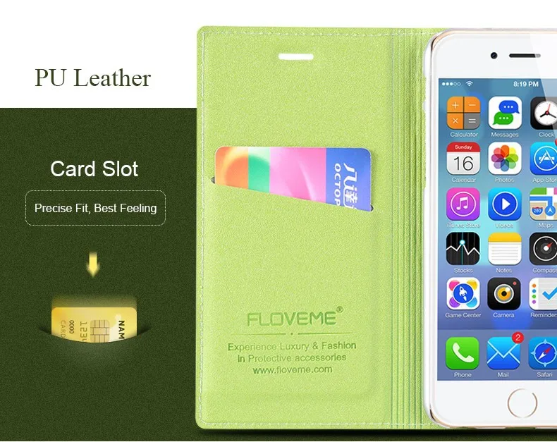 FLOVEME Люкс Магнитный Ультратонкий PU флип Кожаный телефон Case Для iPhone 5S SE 6 S PLUS.7 ПЛЮС