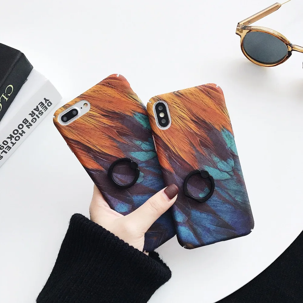 Чехол для телефона с покрытием "Рыбья чешуя" для Coque Iphone 7 Plus 6 6s 8, стильный корпус, чехол для телефона iPhone Xs, роскошный чехол max Xr с держателем для пальца.