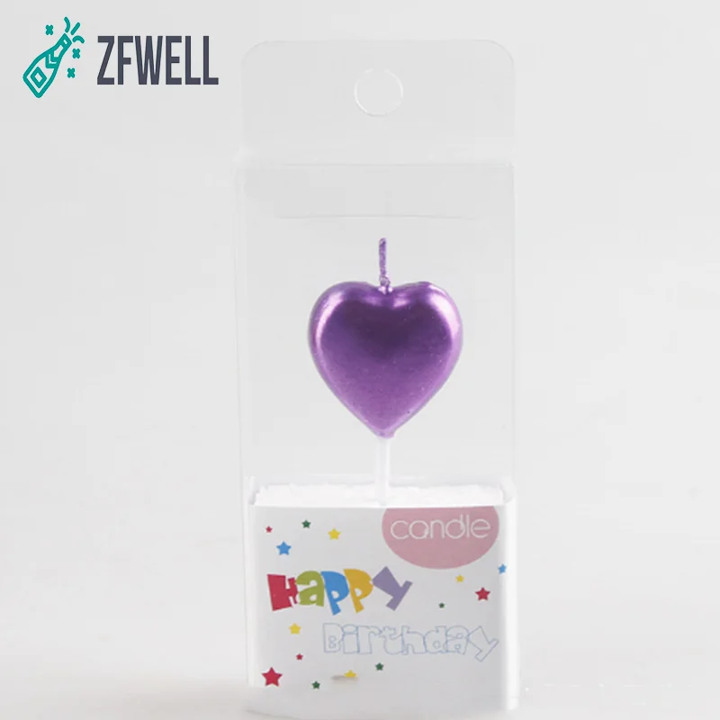ZFWELL1pcs/lotLove свеча на день рождения фиолетового розового синего золотого