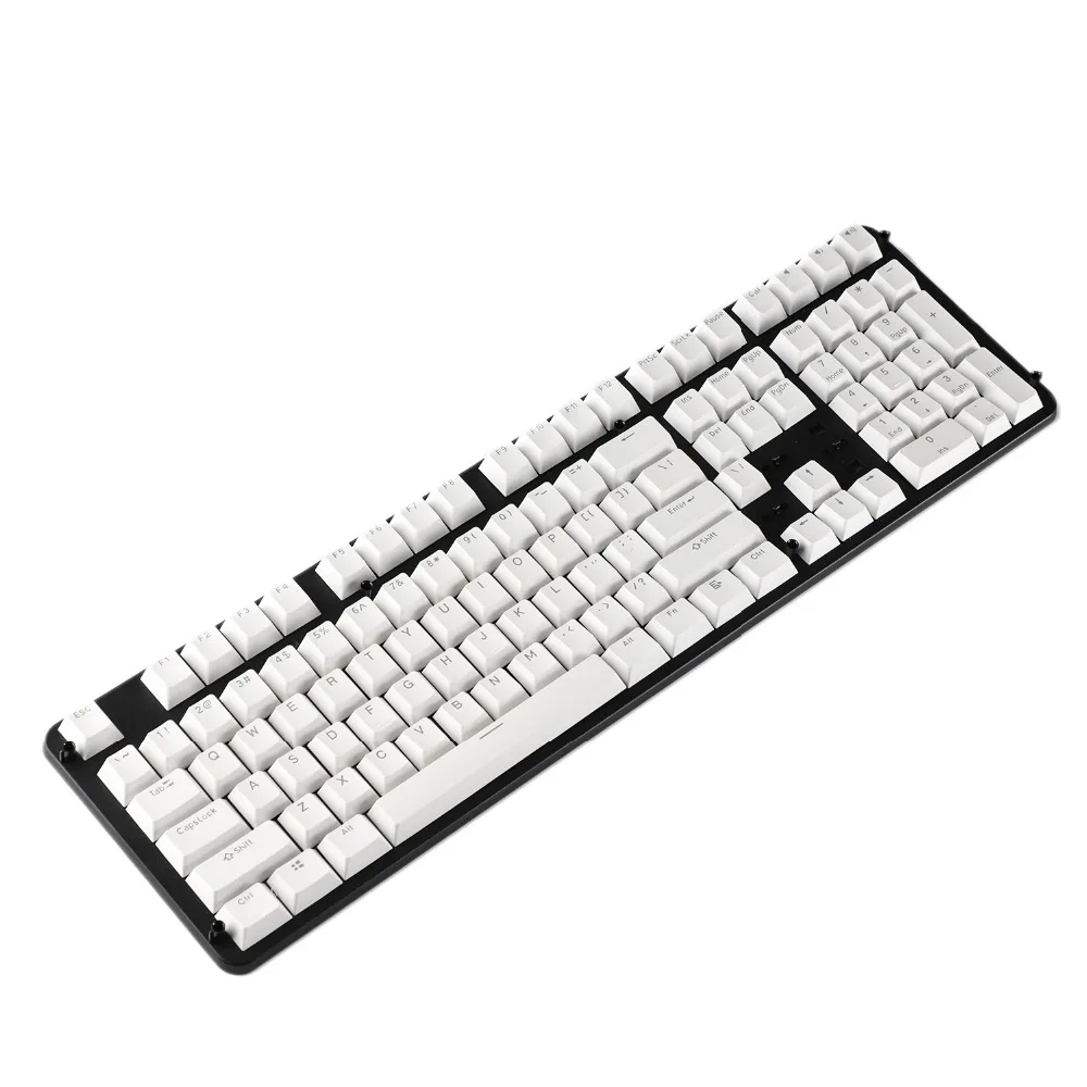 Черный, белый, вишневый профиль, PBT Double Shot 104 108, топ, принт, блестящий, прозрачный, с подсветкой, клавиша для MX, механическая клавиатура