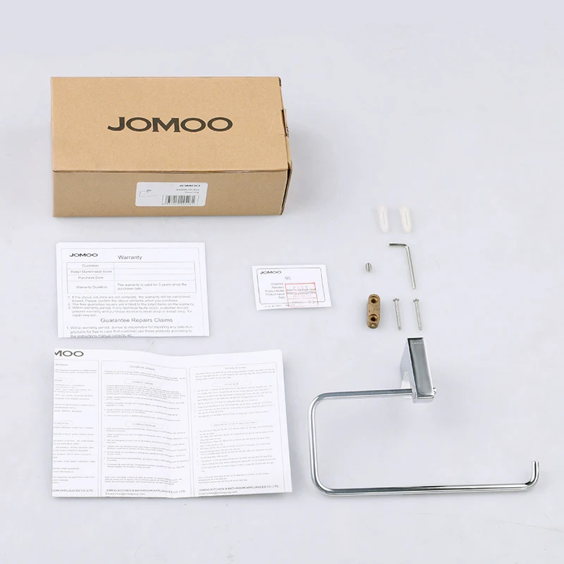 JOMOO Wall Mount Towel Ring Modern Style Chrome Holder Round Shape Solid Brass bathroom accessories Bath Hanger 934806 | Обустройство