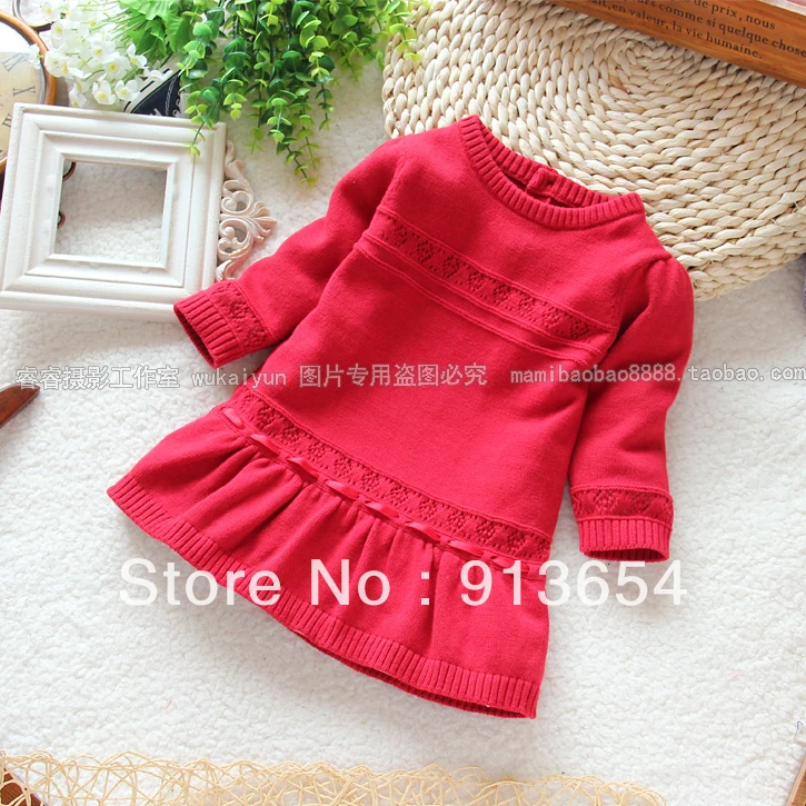Детское трикотажное платье свитер с длинным рукавом на весну/осень|baby sweater dress|baby