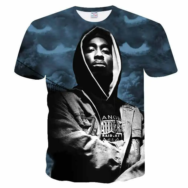 Новая Футболка me Harajuku стильная футболка для женщин/мужчин Tupac 2pac 3d Футболка с принтом персонажа хип-хоп футболки размер Прямая