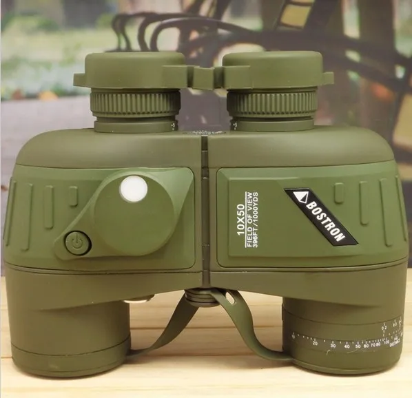 

full covered compass military binoculars 10x50, LLL night vision stabilized rangefinder binoculars for voyage powerful quality