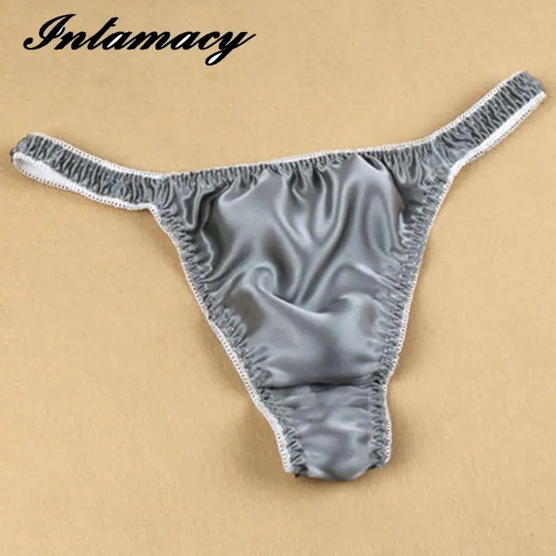 100% Шелковые Мужские штаны с низкой посадкой T Сексуальные Стринги удобное