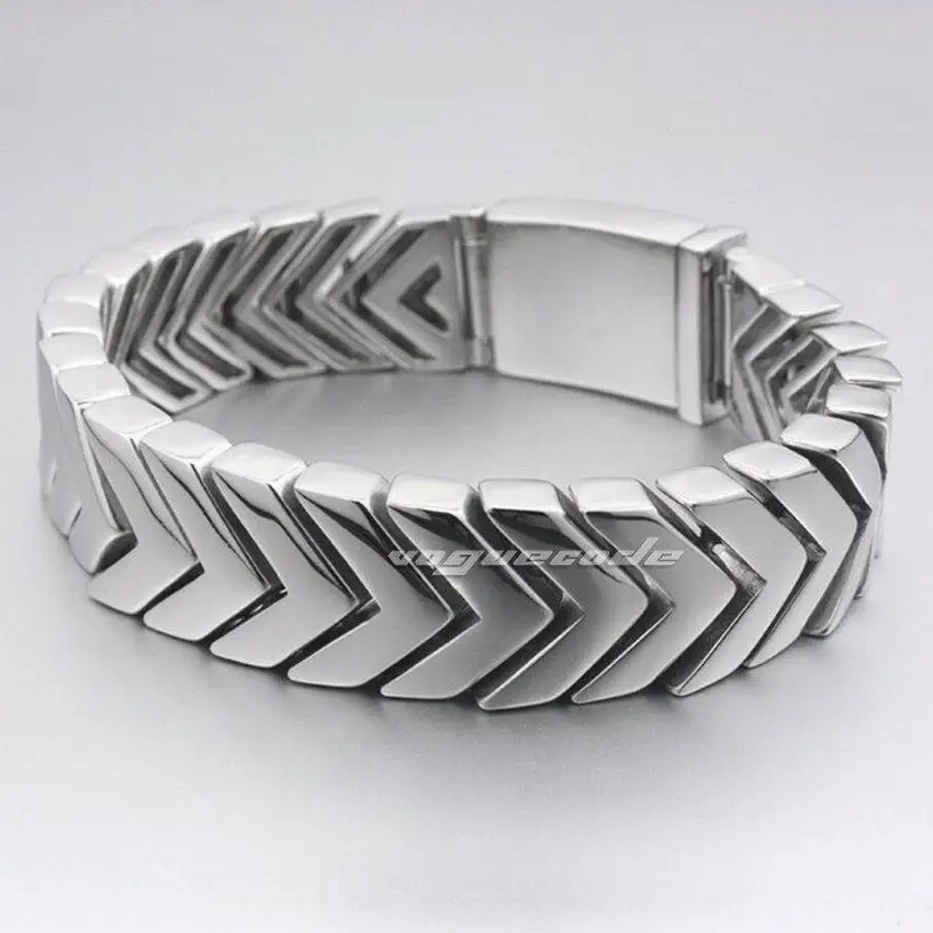 Мужской большой тяжелый браслет 8 7 дюйма из нержавеющей стали 316L Байкерская цепь