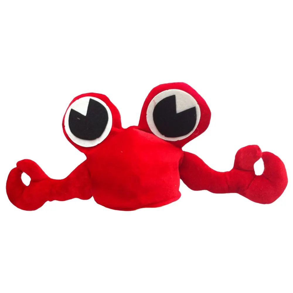 

Hot Red Crab Hat Cosplay Costumes Props Accessories Plush Head Fancy Cap Take Photos Keep Warm