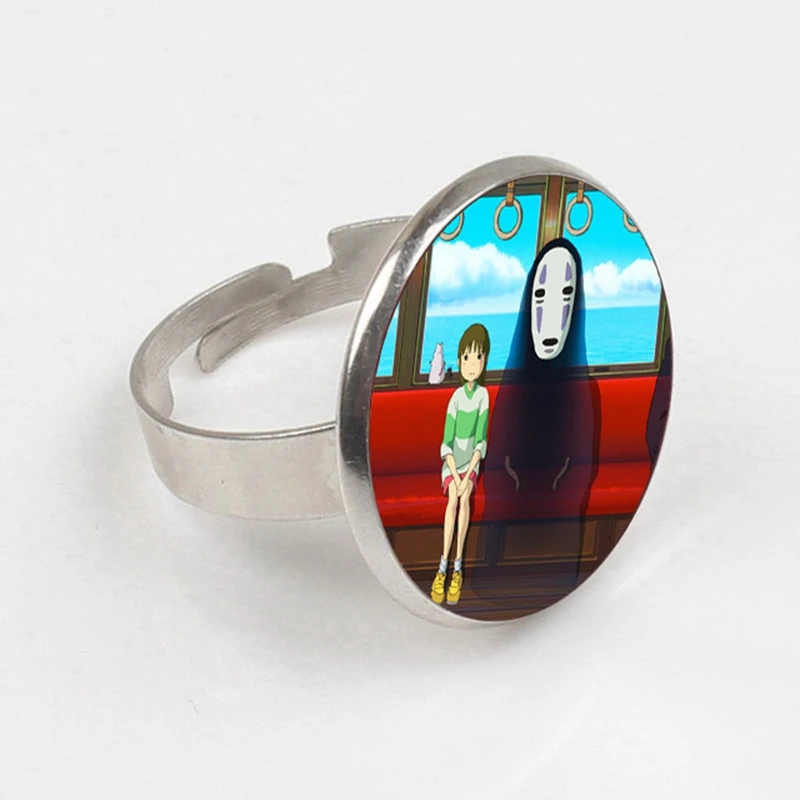 GDRGYB 2019 Spirited Away ring No Face Kaonashi Glass Photo silver wholesale lots bulk | Украшения и аксессуары