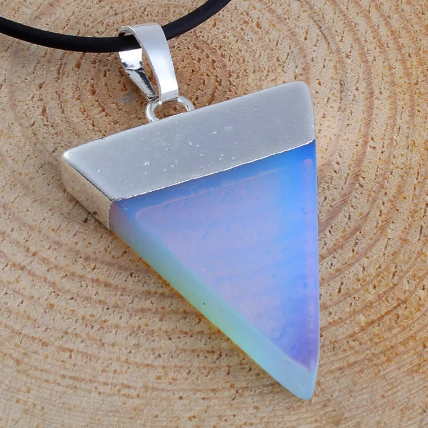 Модные бусины посеребренный опал геометрическая форма кулон для вечеринки