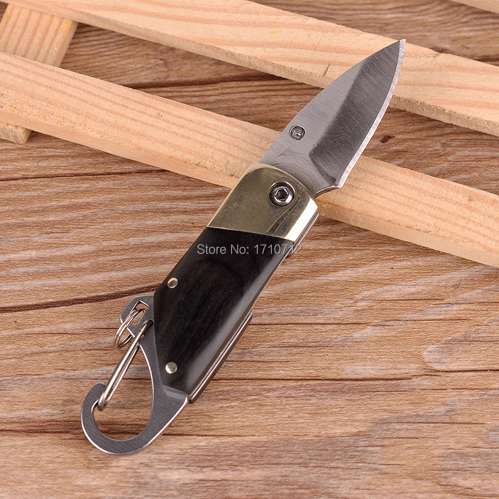 Small buckle knife QQ 3Cr13 blade Copper head Wood Handle pocket gift Free shipping Folding Pocket Hunting Knives | Инструменты