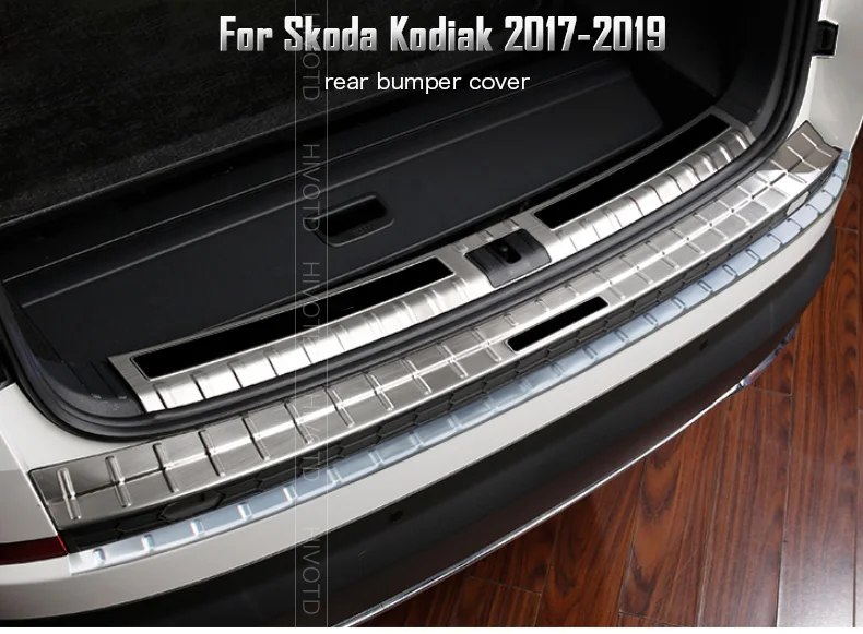 Hivotd для Skoda Kodiaq шкода кодиак автомобильные Внешние аксессуары задний бампер Защитная крышка панель хромированная Накладка для стайлинга украшения ，автотовары аксессуары для авто