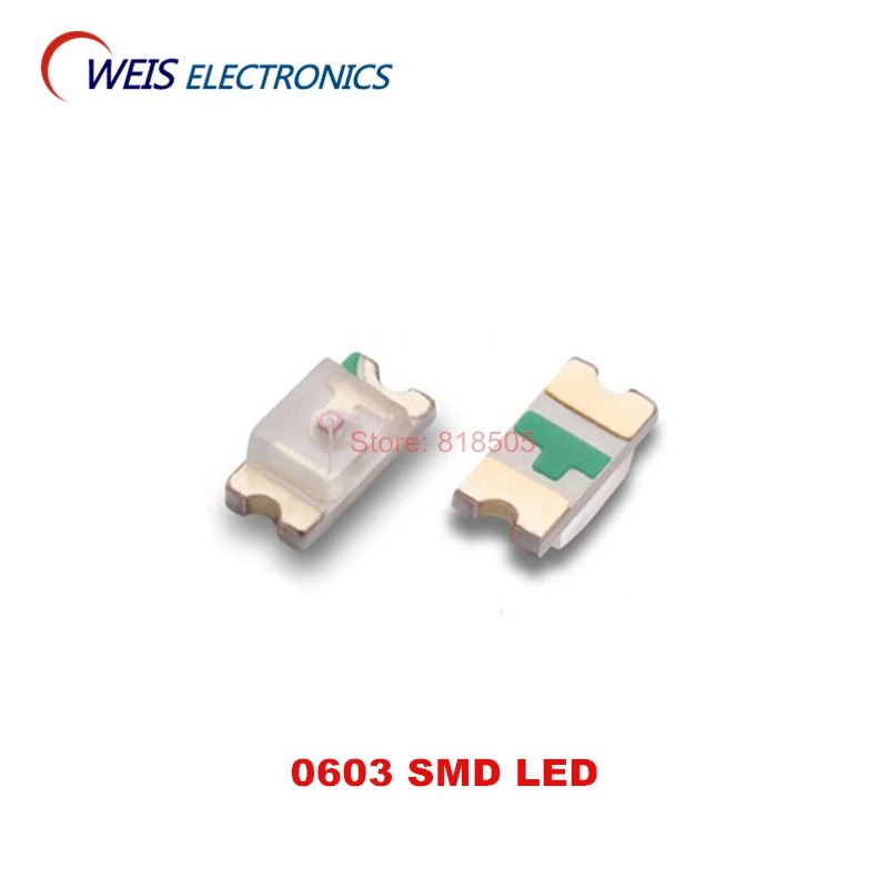 100 шт 0603 SMD светодиодный синий/красный/желтый/зеленый/желтый-зеленый/оранжевый/розовый/фиолетовый 1,6*0,8 мм 1,8-2,0 в 20мА